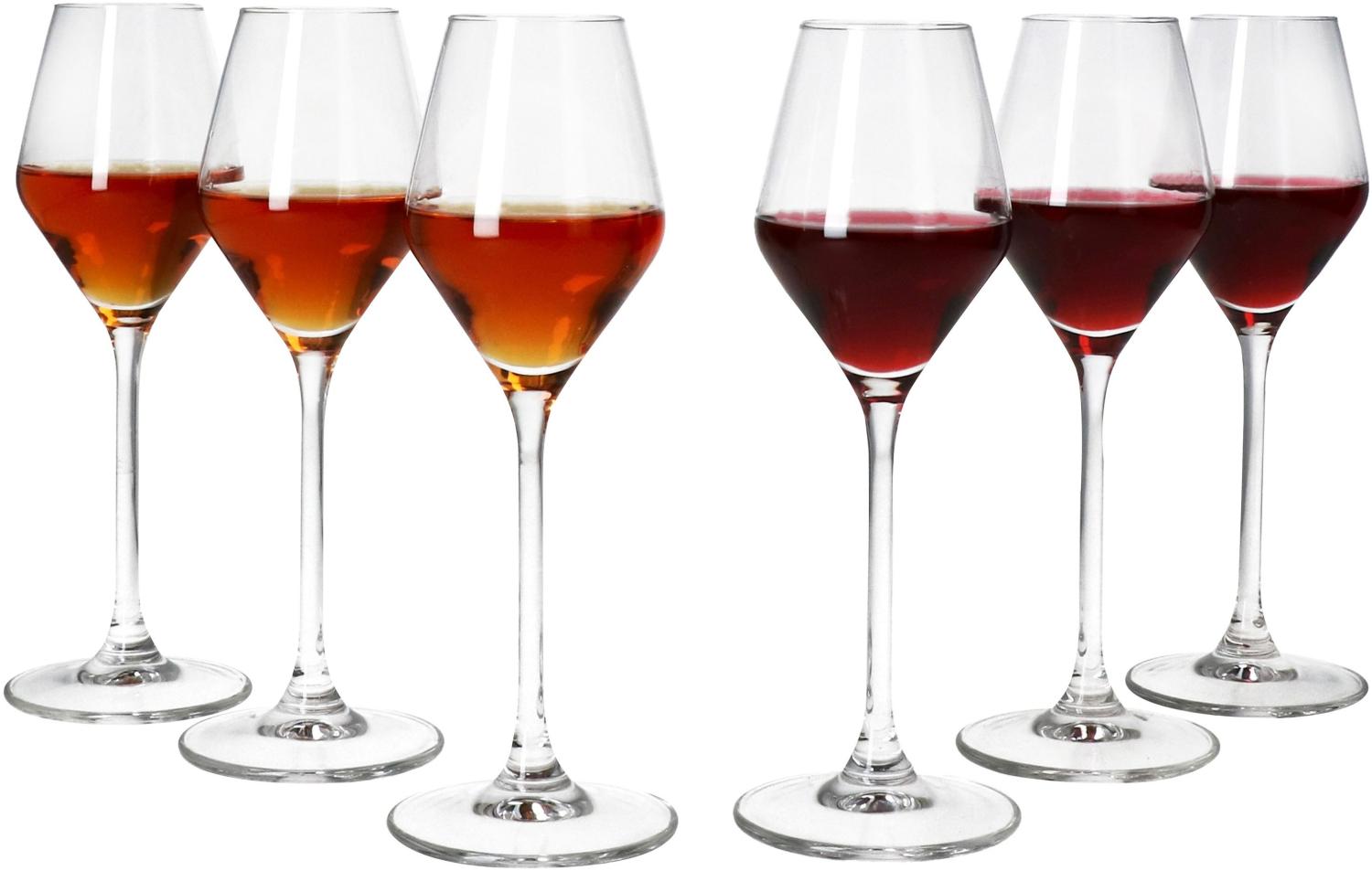 6x Carré Portwein-Gläser 80ml mit Fuß Likörglas Sherrygläser Stiel Dessertwein Bild 1