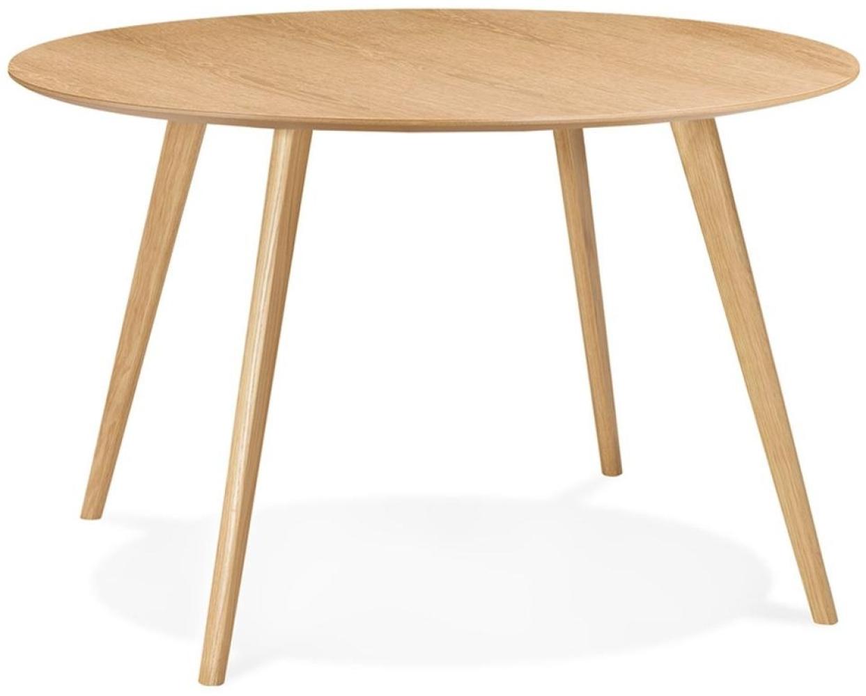 Kadima Design Esstisch, Holz, Rund, Ø 120 cm, Skandi-Stil, Beige. 120x120x75 cm Bild 1