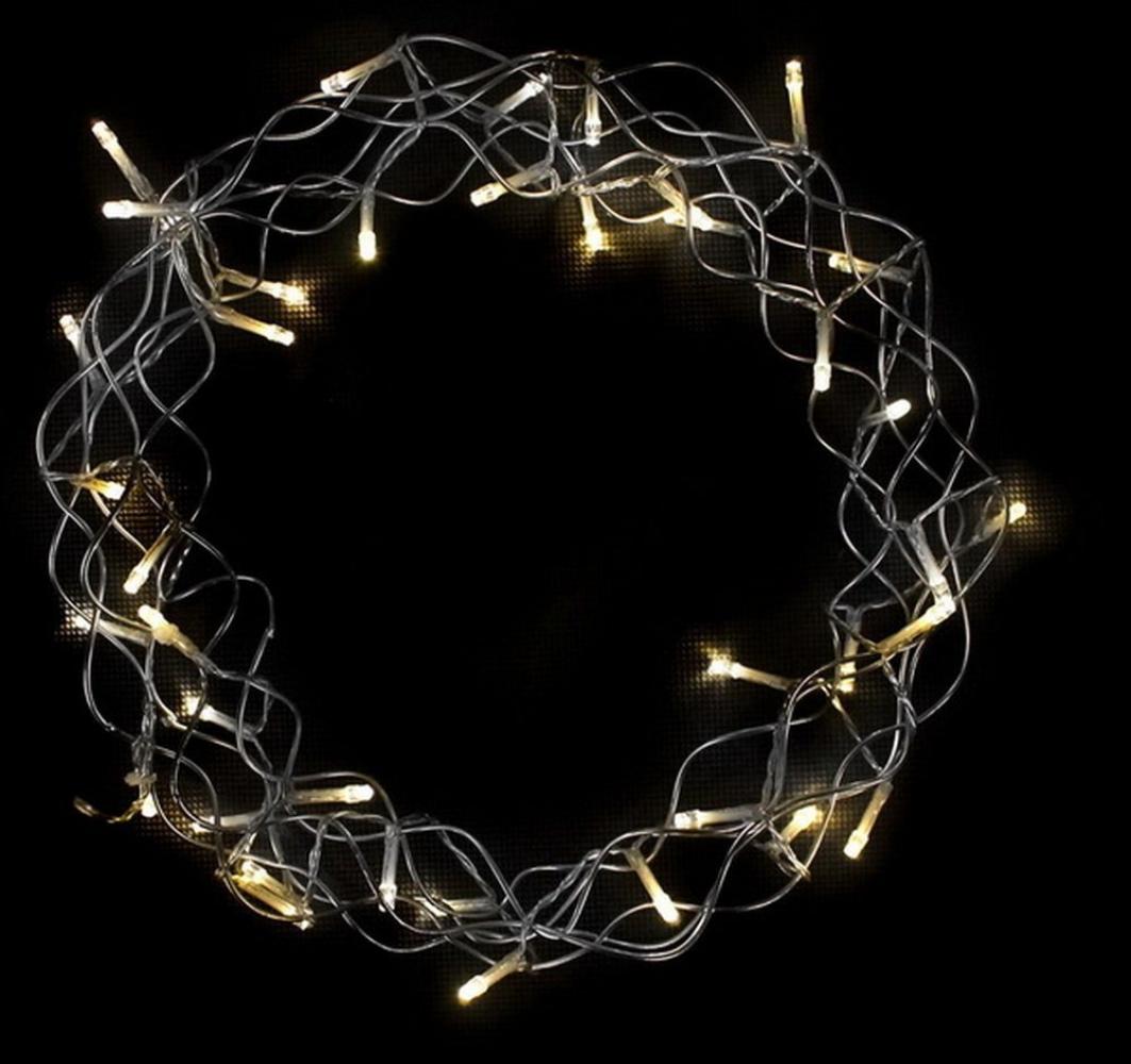 40 LED Metallkranz Ø 30 cm Weihnachtskranz Lichterkette Batterie Deko Warmweiß Bild 1