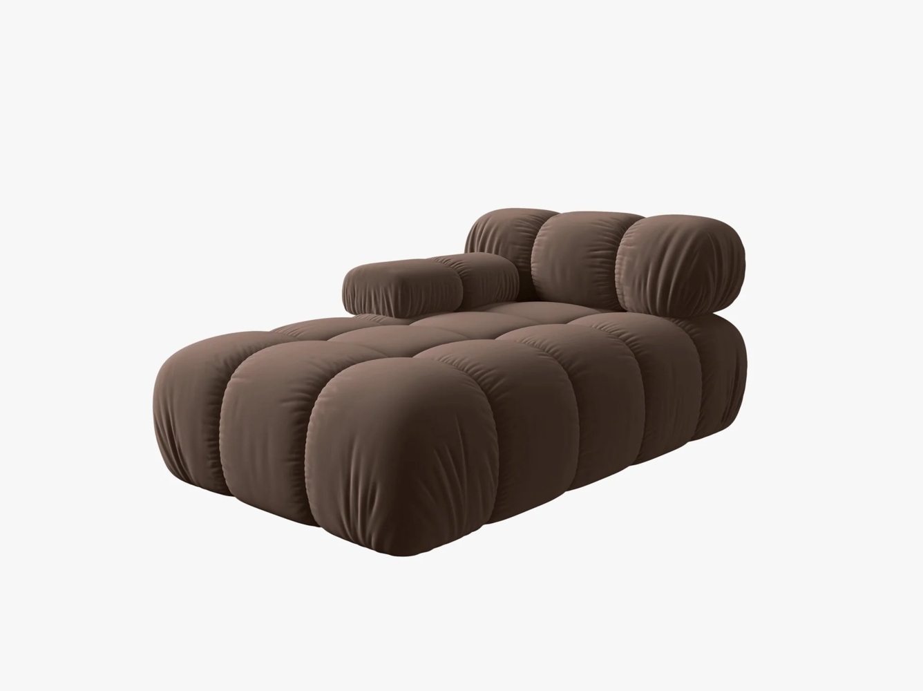 Micadoni Recamiere Bellis Links Samtstoff Braun Bild 1