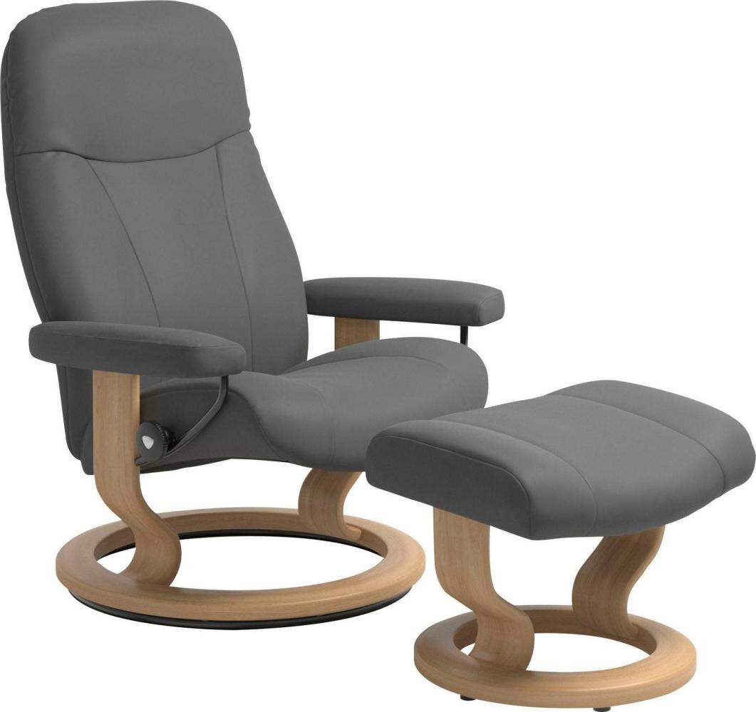 Stressless® Relaxsessel Garda (Set, Relaxsessel mit Hocker), mit Hocker, mit Classic Base, Größe M, Gestell Eichefarben Bild 1