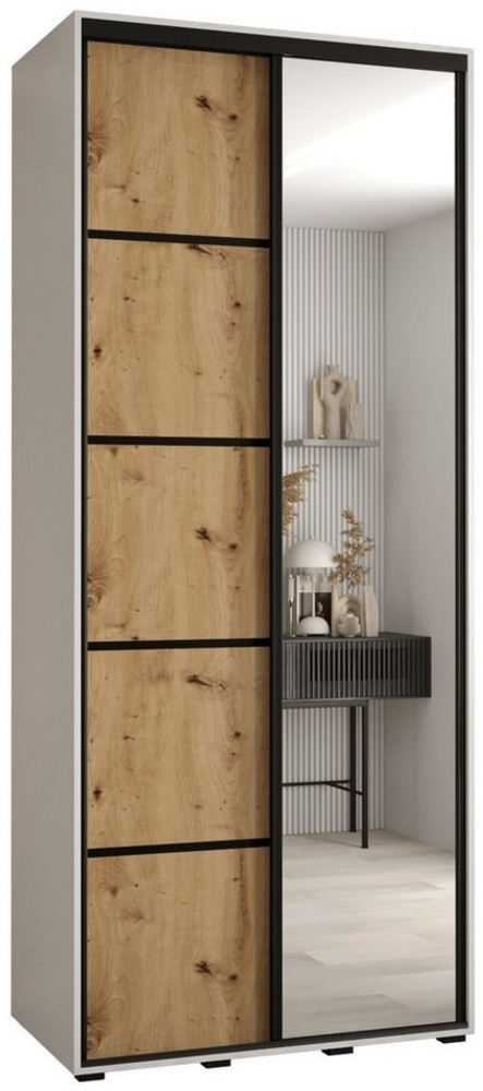 ABIKS MÖBEL Schwebetürenschrank Davos 5 Schlafzimmerschrank mit Spiegel, Kleiderstange und Regalen Bild 1