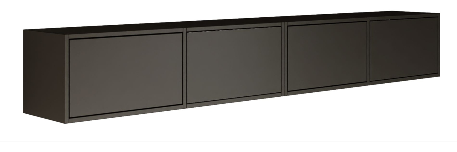 Selsey 'Framme' Hängendes TV-Board mit vier Klappen 200 cm, Schwarz Bild 1