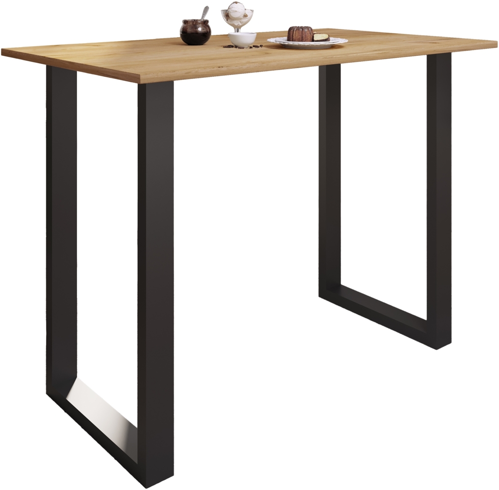 VCM Bartisch Xona 920186 Schwarz / Honig-Eiche H. 102 x B. 140 x T. 80 cm Bild 1