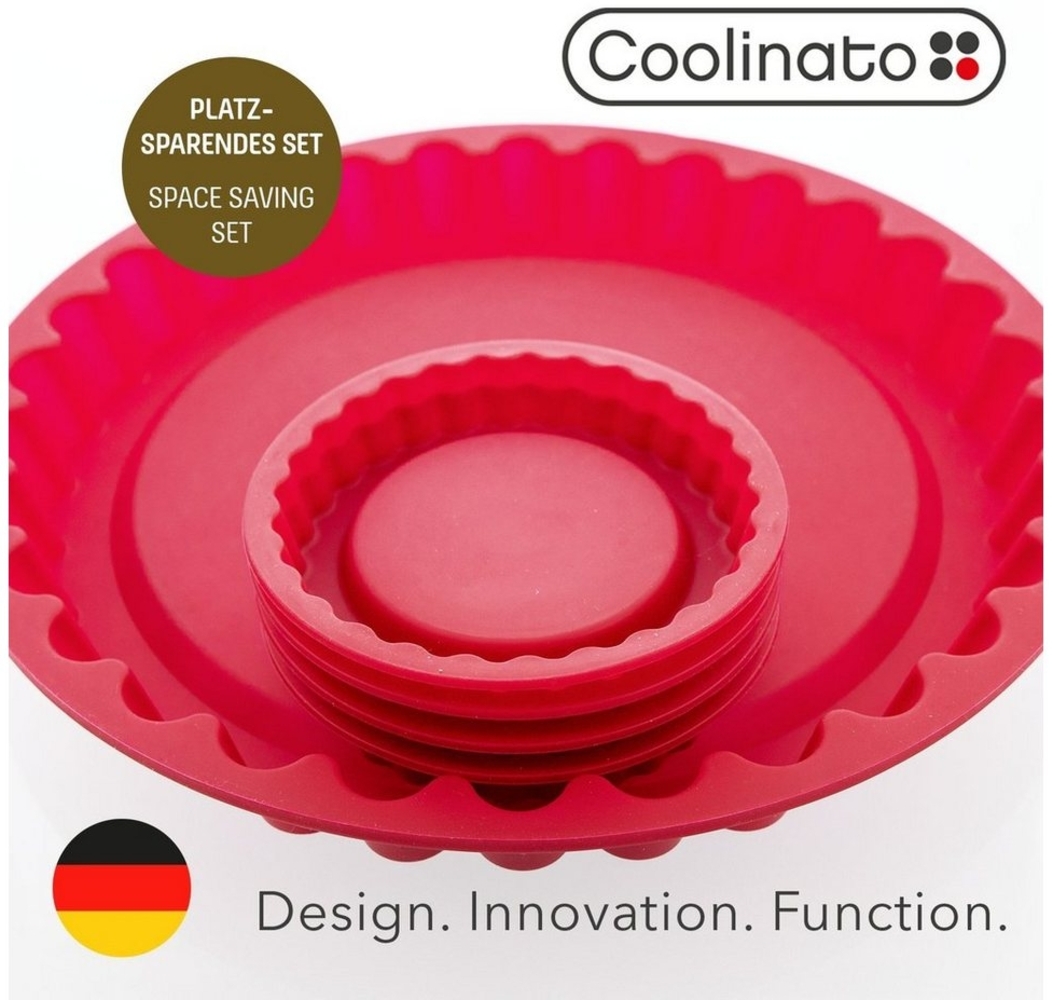 Coolinato Backform Coolinato Silikon Tarteform 5tlg. ROT, inkl. Rezepte, (5-tlg) Bild 1