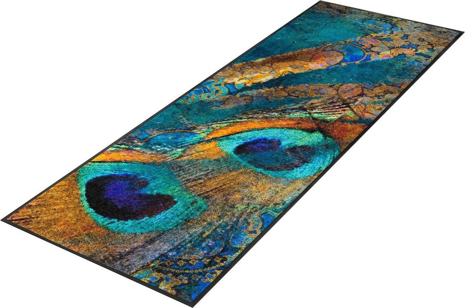 wash+dry by Kleen-Tex Läufer Läufer waschbar Exotic Pavo 60x180 cm, Läufer groß, Höhe: 600 mm Bild 1