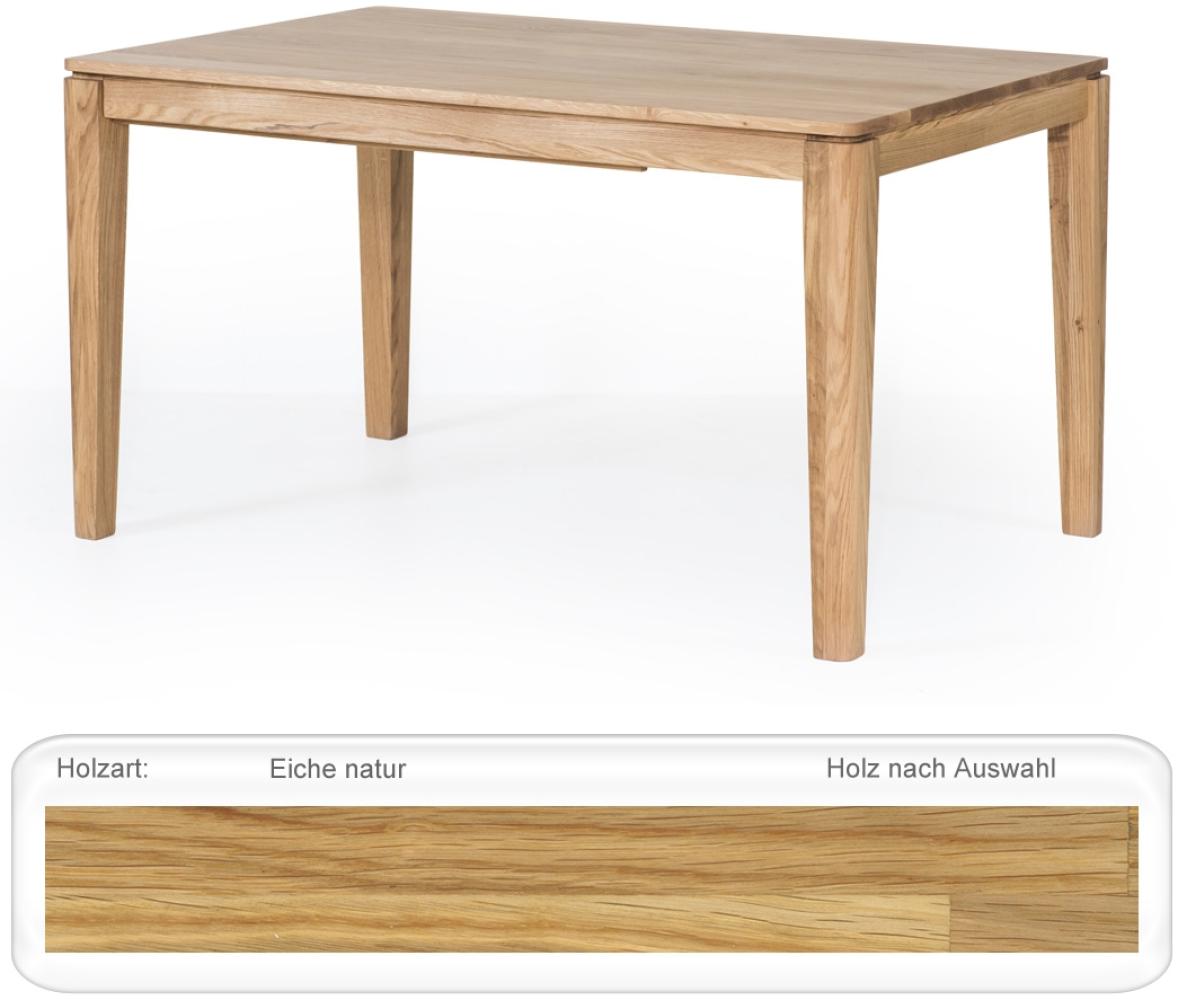 Esstisch Horand Ausziehtisch Designertisch Massivholz Eiche natur geölt, 140(190) x 90 cm Bild 1