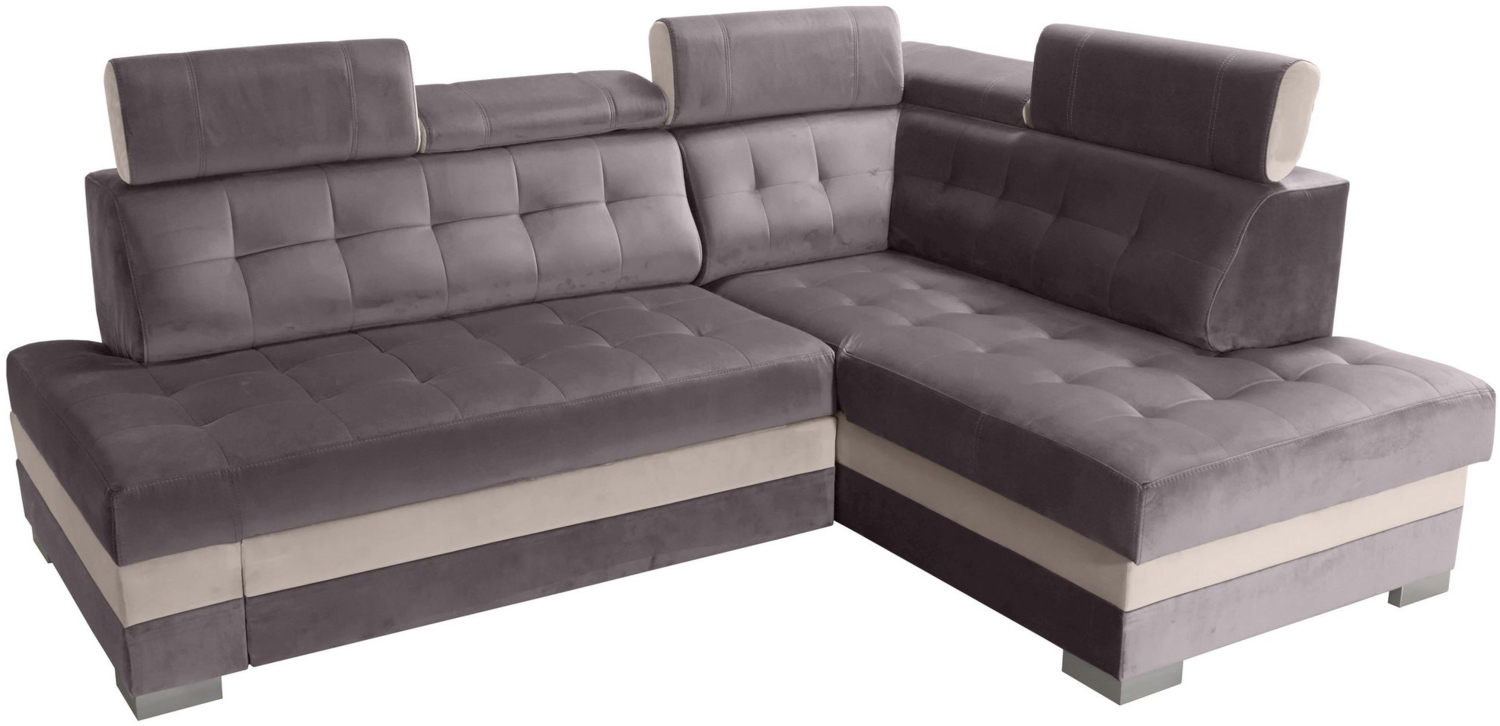 robin Ecksofa Paris Schlafsofa L-Form sofa mit bettfunktion funktionsecksofa azur/silber (H 90 x T 165 x B 240 cm) Bild 1