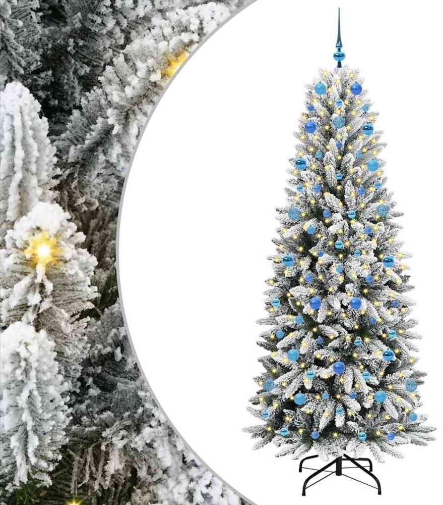 vidaXL Künstlicher Weihnachtsbaum mit 300 LEDs mit Ständer Weiß 210 cm 3396064 Bild 1
