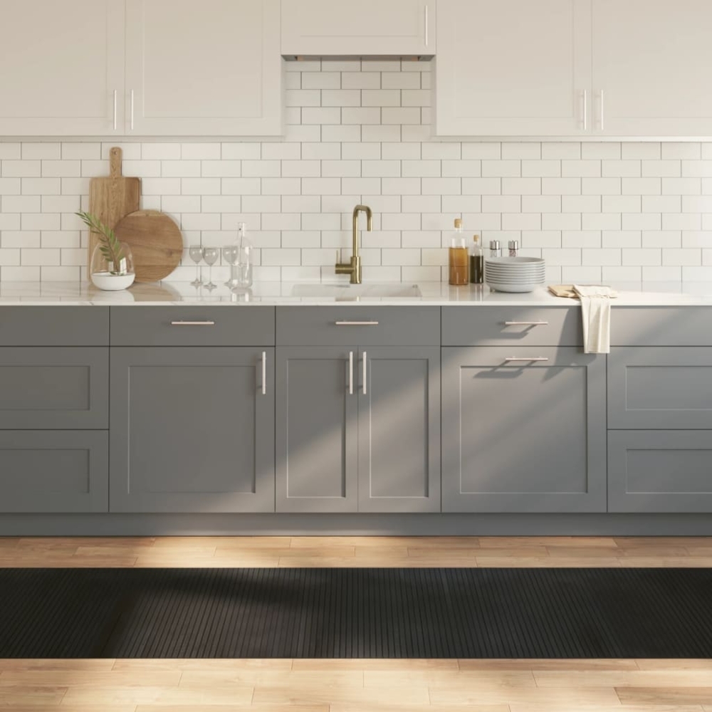 vidaXL Teppich Rechteckig Schwarz 70x300 cm Bambus 376750 Bild 1