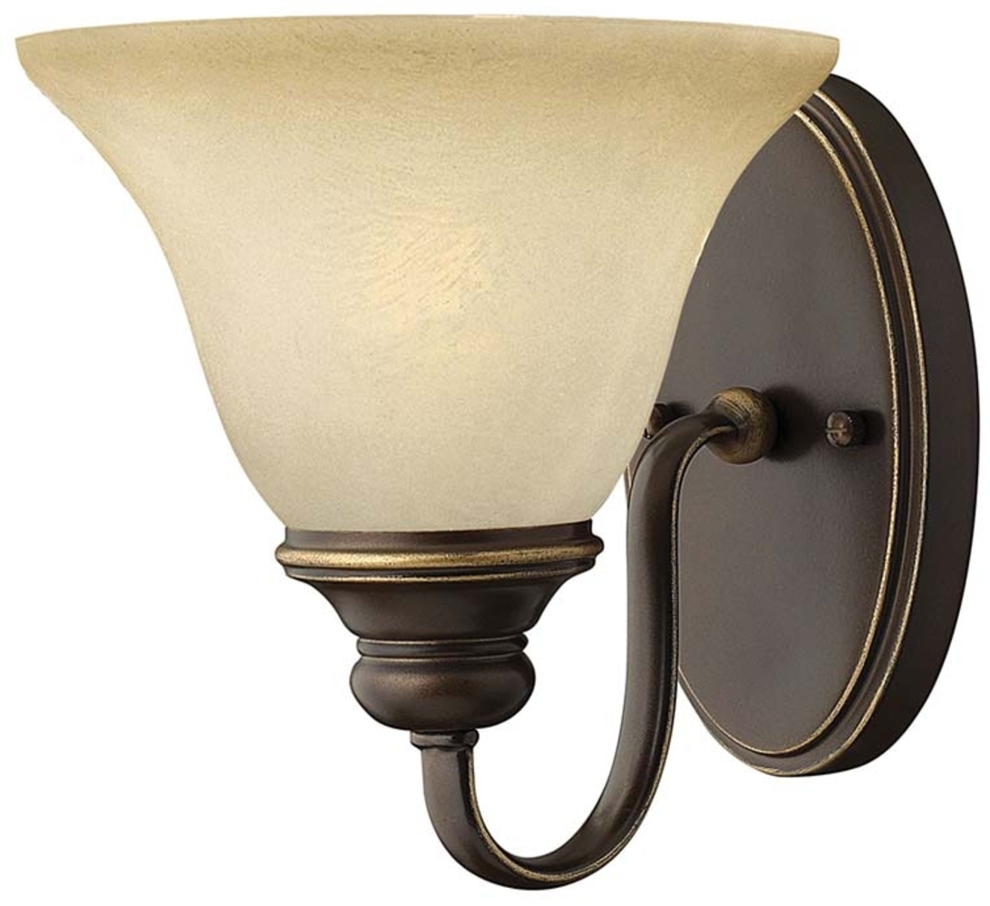Wandlampe, Stahl Alabasterglasimitat, Bronze, H 21 cm Bild 1