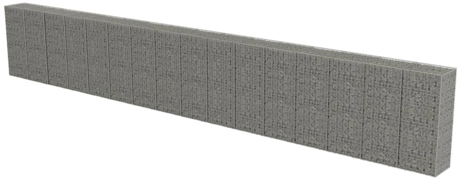 vidaXL Gabionenwand mit Abdeckung Verzinkter Stahl 900×50×150 cm 143589 Bild 1