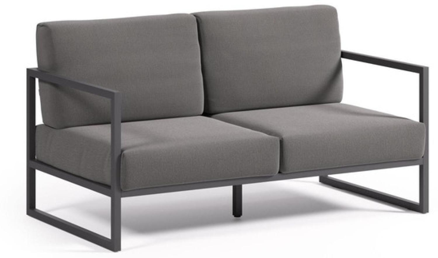 Nosh Comova Sofa 100% outdoor dunkelgrau und aus schwarzem Aluminium 150 cm Bild 1