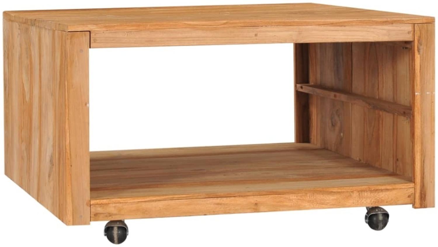vidaXL Couchtisch 80 x 80 x 40 cm Massivholz Teak Bild 1
