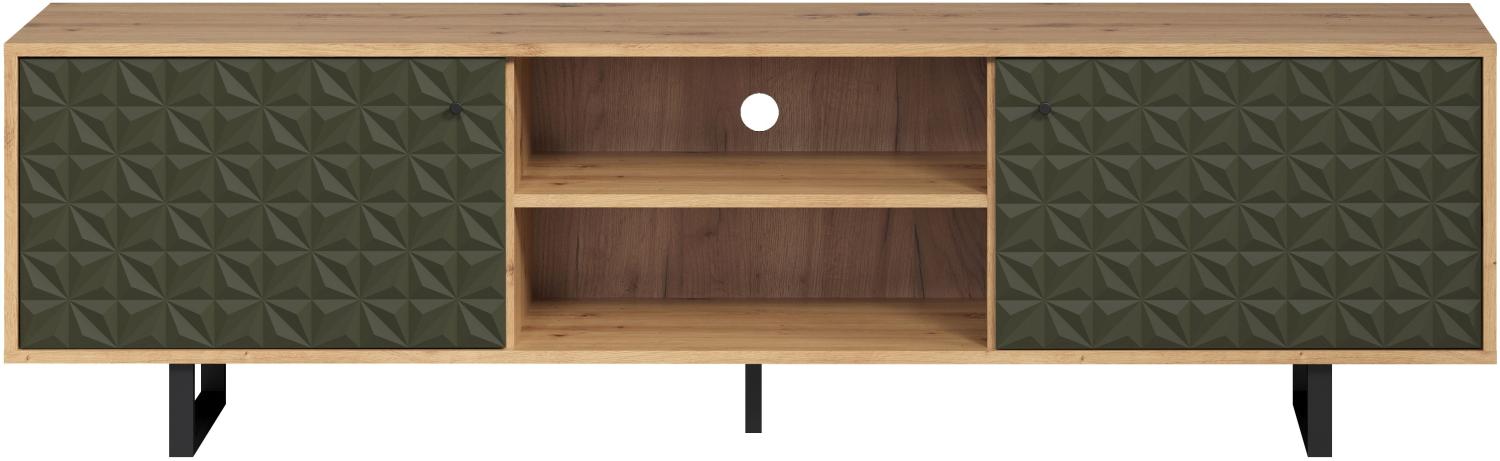 Lowboard TV-Schrank Sentra | Artisan Eiche / Dark Green Bild 1