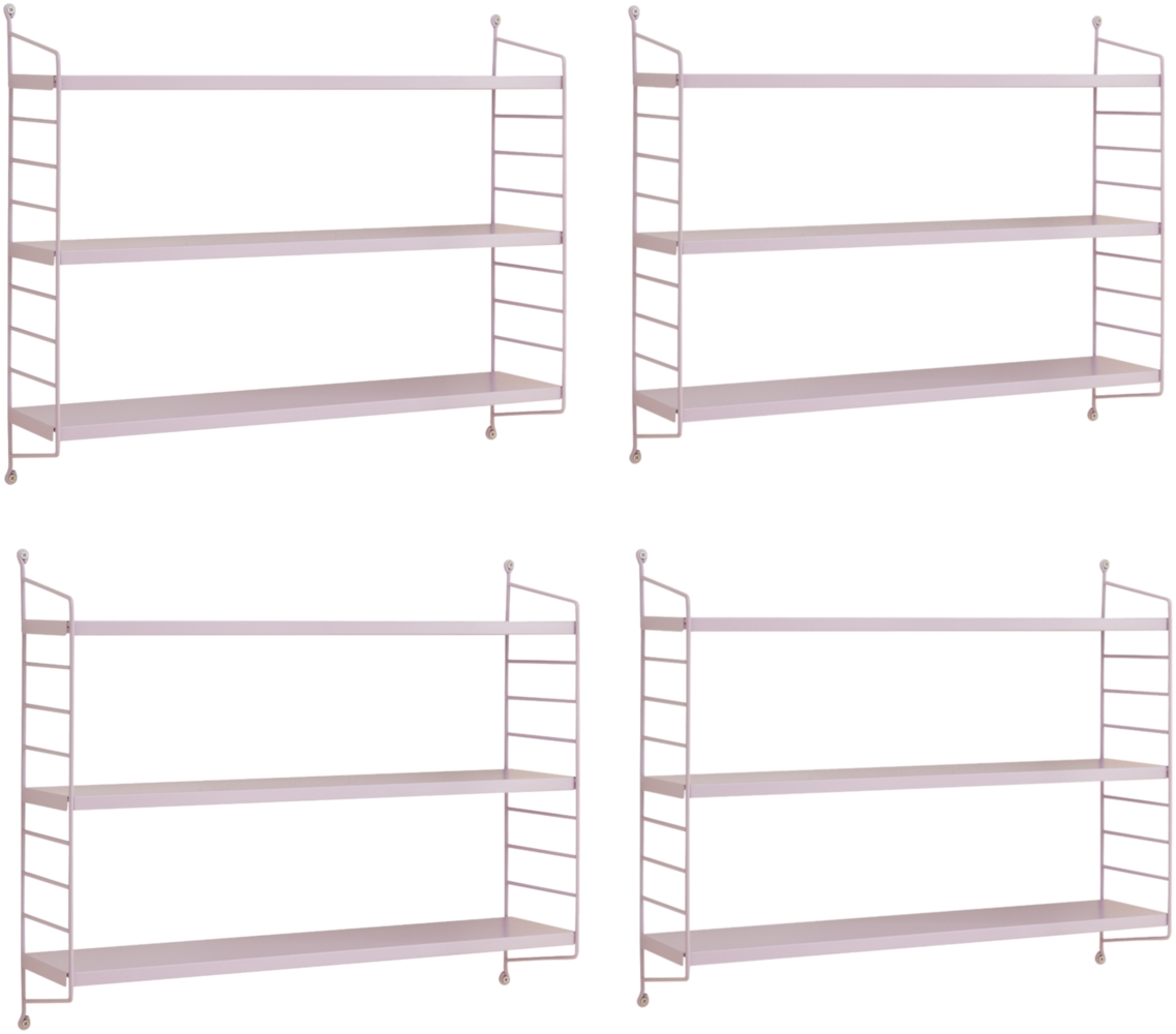 en.casa 'Strängnäs' Modulares Wandregal, 4 Stück, Stahl, Lila, 50 x 60 x 15 cm Bild 1
