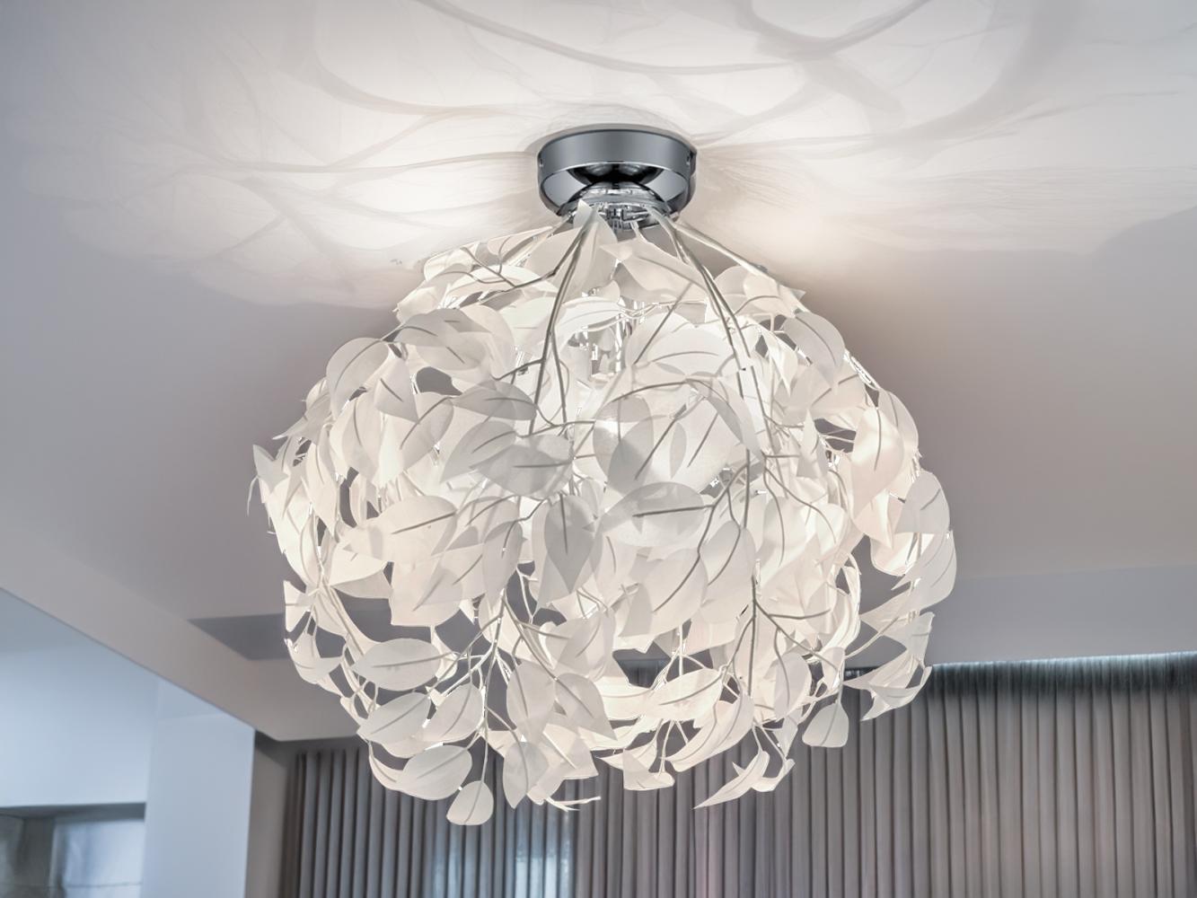 Reality Leuchten LED Deckenleuchte, Dimmfunktion, LED wechselbar, Warmweiß, Ausgefallene extravagante Blätter Designer-lampe für Decke Ø 38cm Bild 1