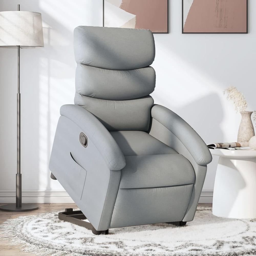 vidaXL Relaxsessel mit Aufstehhilfe Hellgrau Stoff 3203978 Bild 1