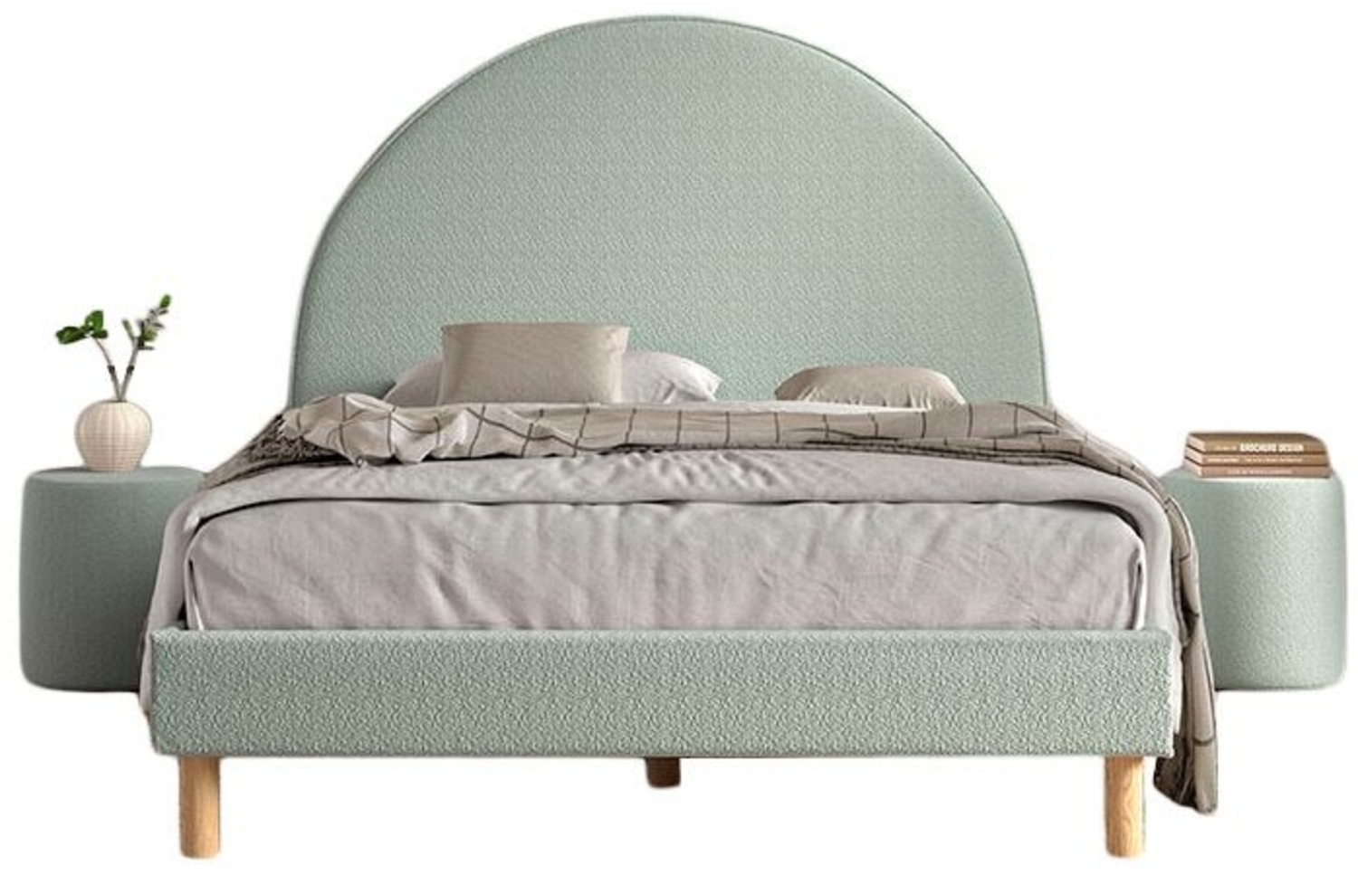 Polsterbett mit Hocker Karlotta 147x212x132 Holzwerkstoff Grün Bild 1