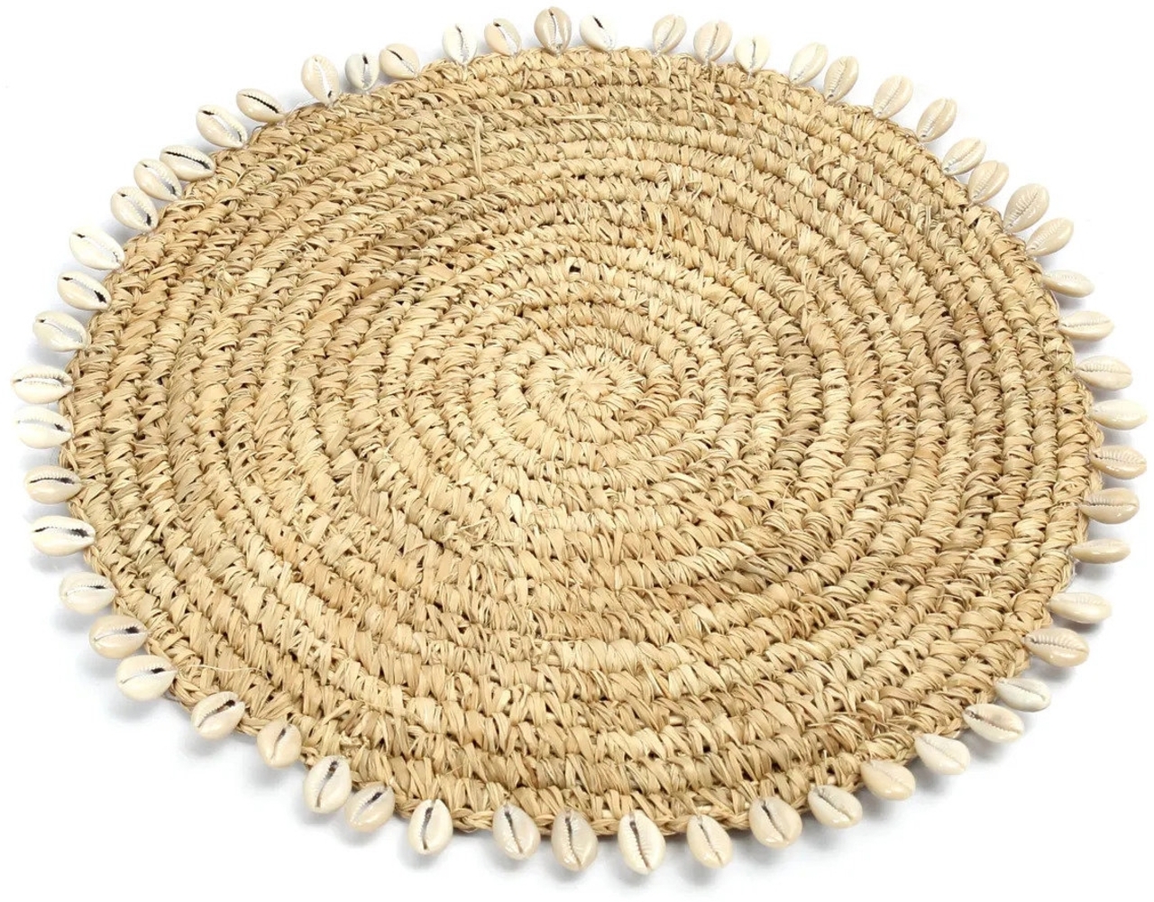 Das Raffia Shell Platzdeckchen - Natur - Natürlich - 38x38x1cm Bild 1