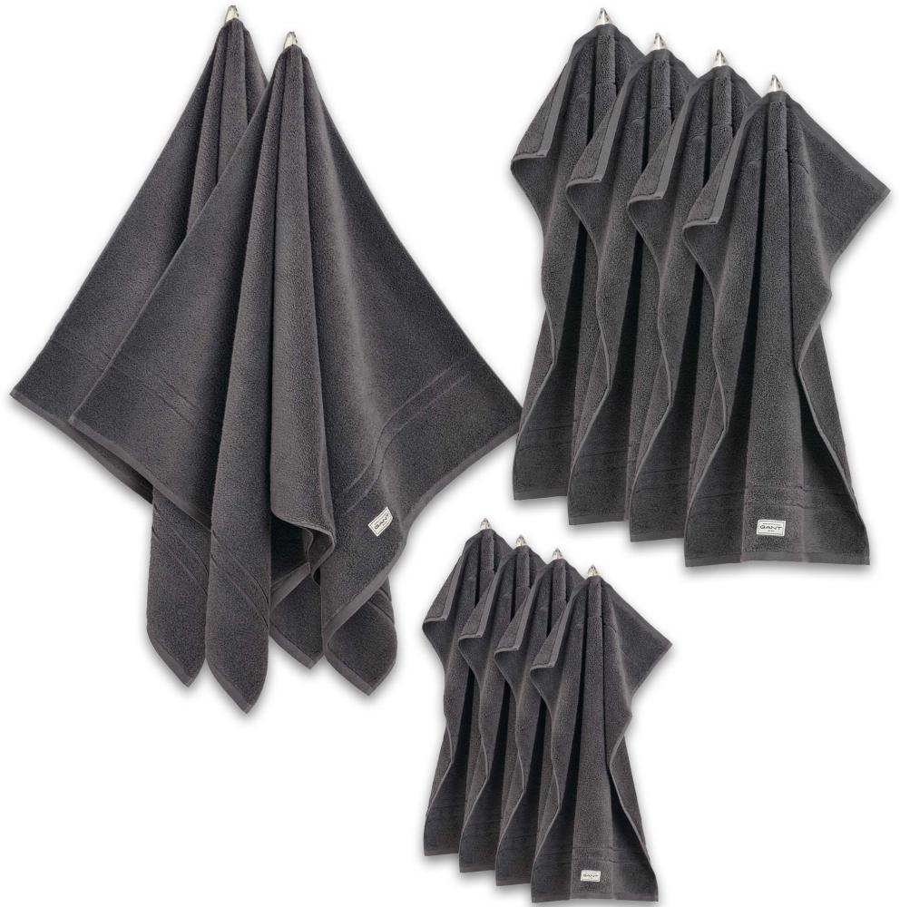 GANT Handtuch Set, 10-tlg. - Premium Towel, 2x Duschtuch, 4x Handtuch, 4x Gästetuch Dunkelgrau Set Bild 1