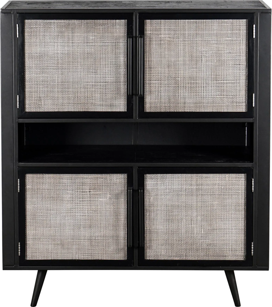 Highboard Nordic Mindi Rattan mit 4 Türen, 130 cm Bild 1