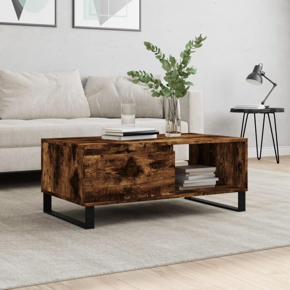 vidaXL Couchtisch Räuchereiche 90x50x36,5 cm Holzwerkstoff 830577 Bild 1