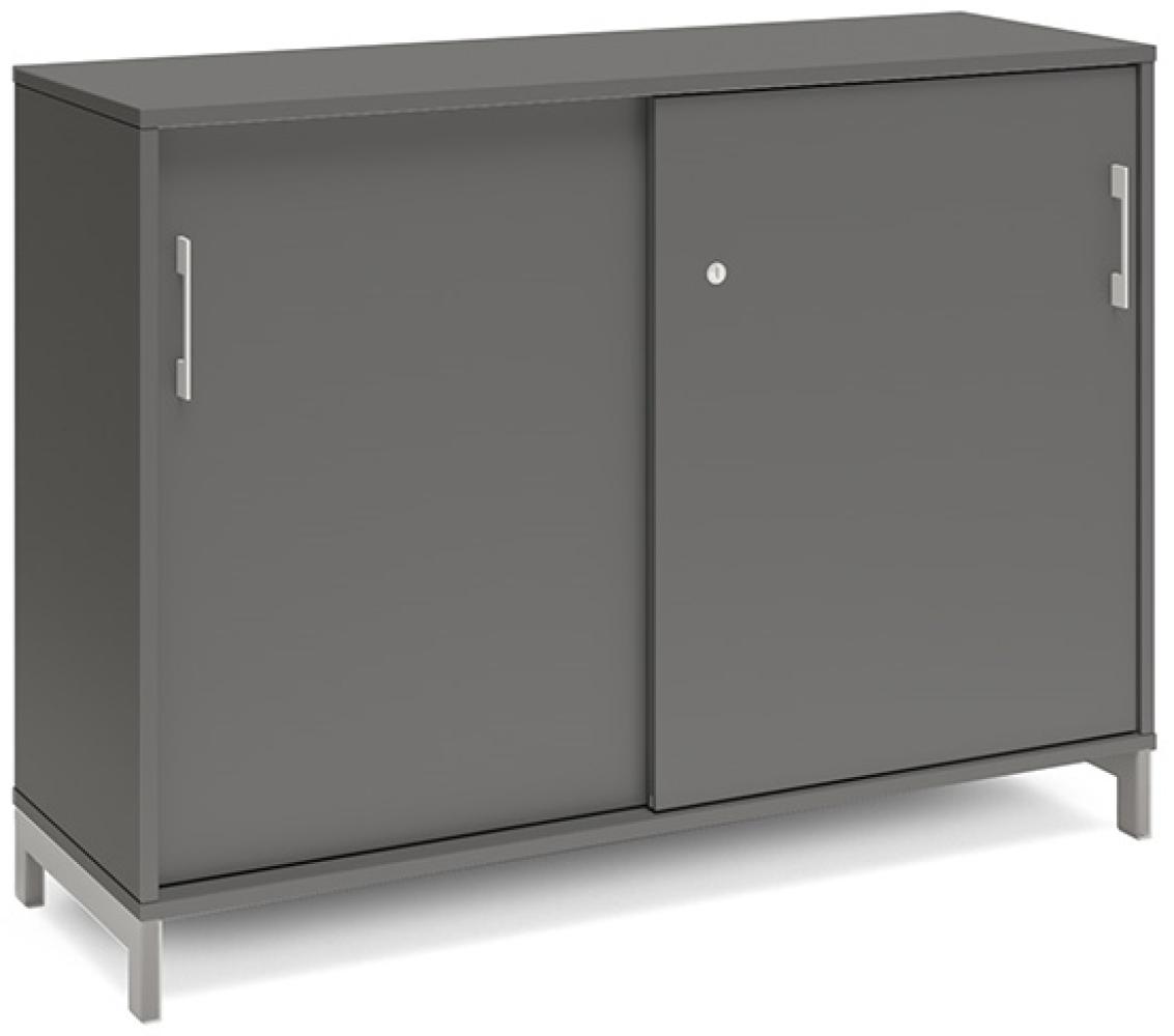 Büroschrank DNA 1200x890 mm Anthrazit/Aluminiumgrau Schiebetür 2A4 Bild 1