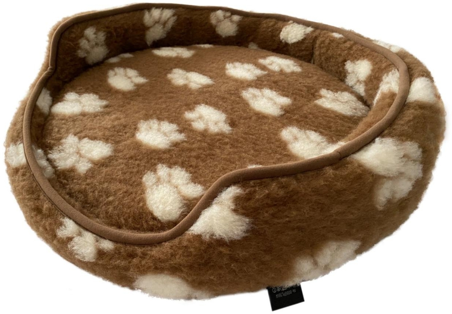Hundebett Duo Merinowolle Ø 40 cm Farbe: Braun/Weiß Bild 1