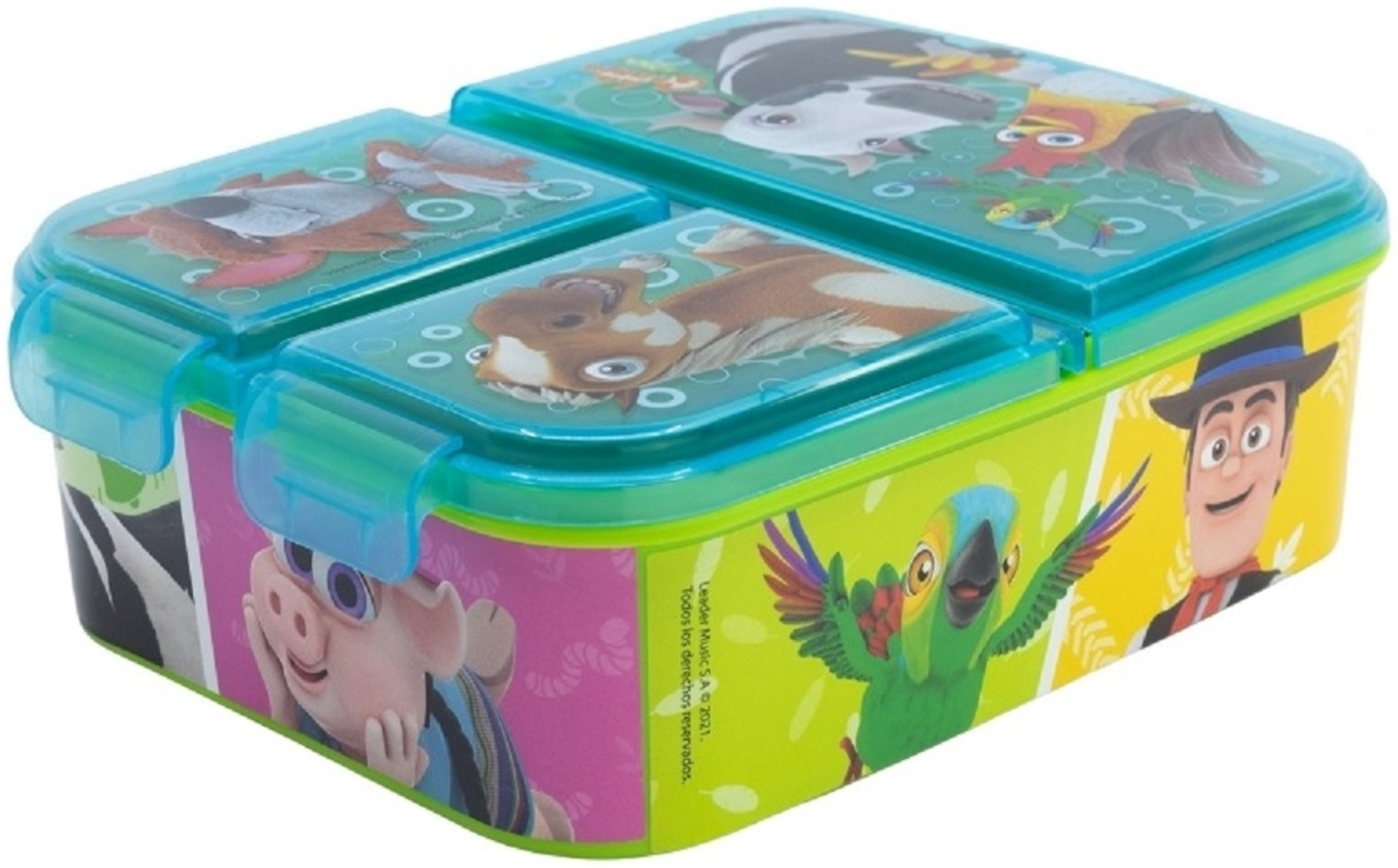 La Granja de Zenón Kinder Brotdose – Lunchbox mit 3 Fächern & tollem Design Bild 1