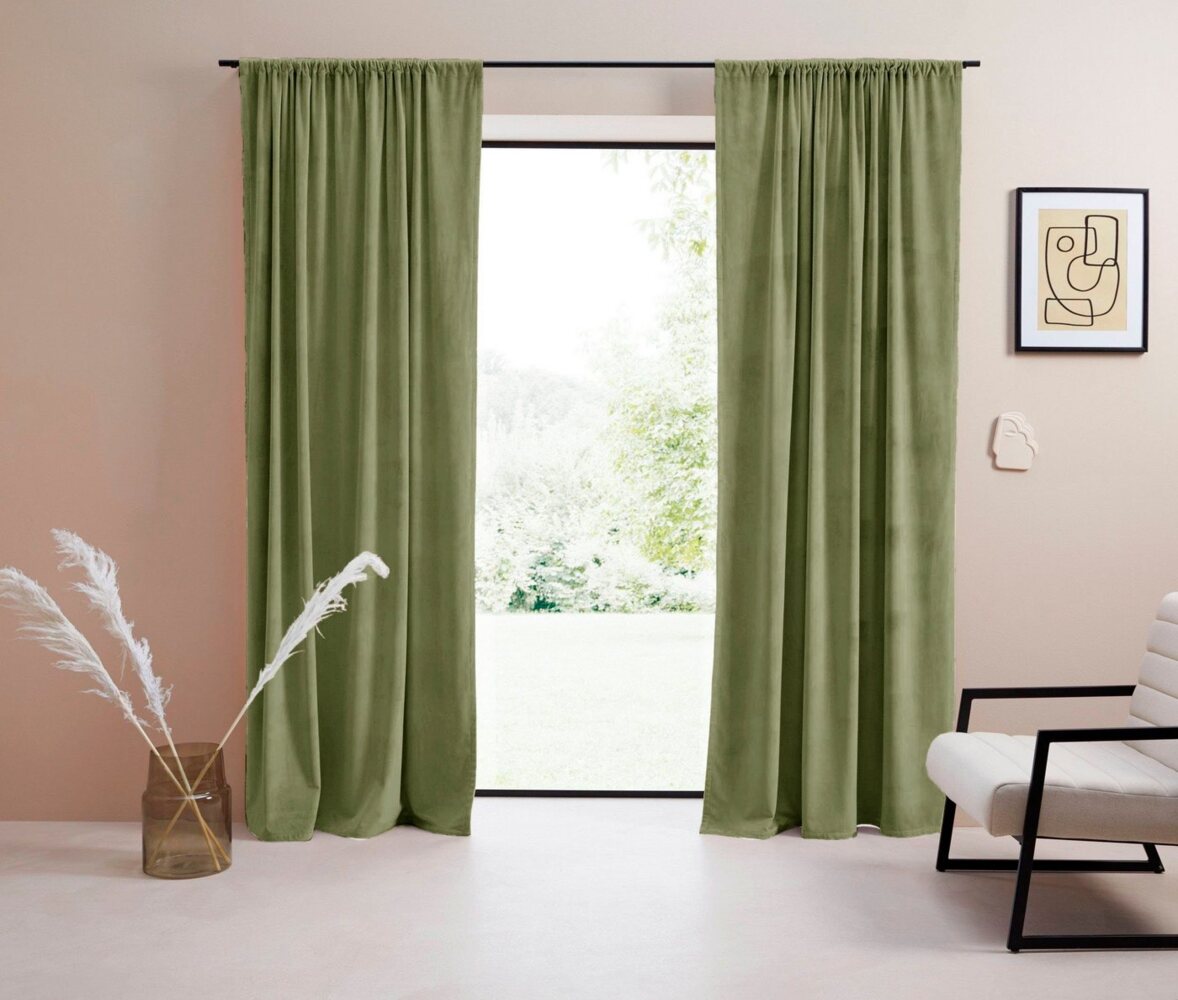 LeGer Home by Lena Gercke Vorhang Samt Ladina, Stangendurchzug (1 St), blickdicht, Polyester, blickdicht, gewebt, verschiedene Größen, 1 Stück, Bestseller Bild 1