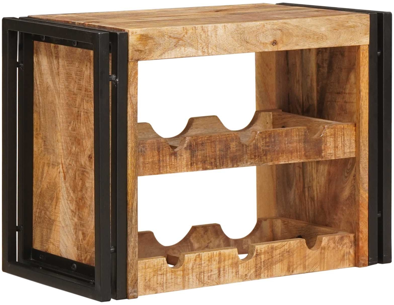 vidaXL Weinregal Braun 60 x 45 x 33 cm Massives grobes Mangoholz 4104754 Bild 1