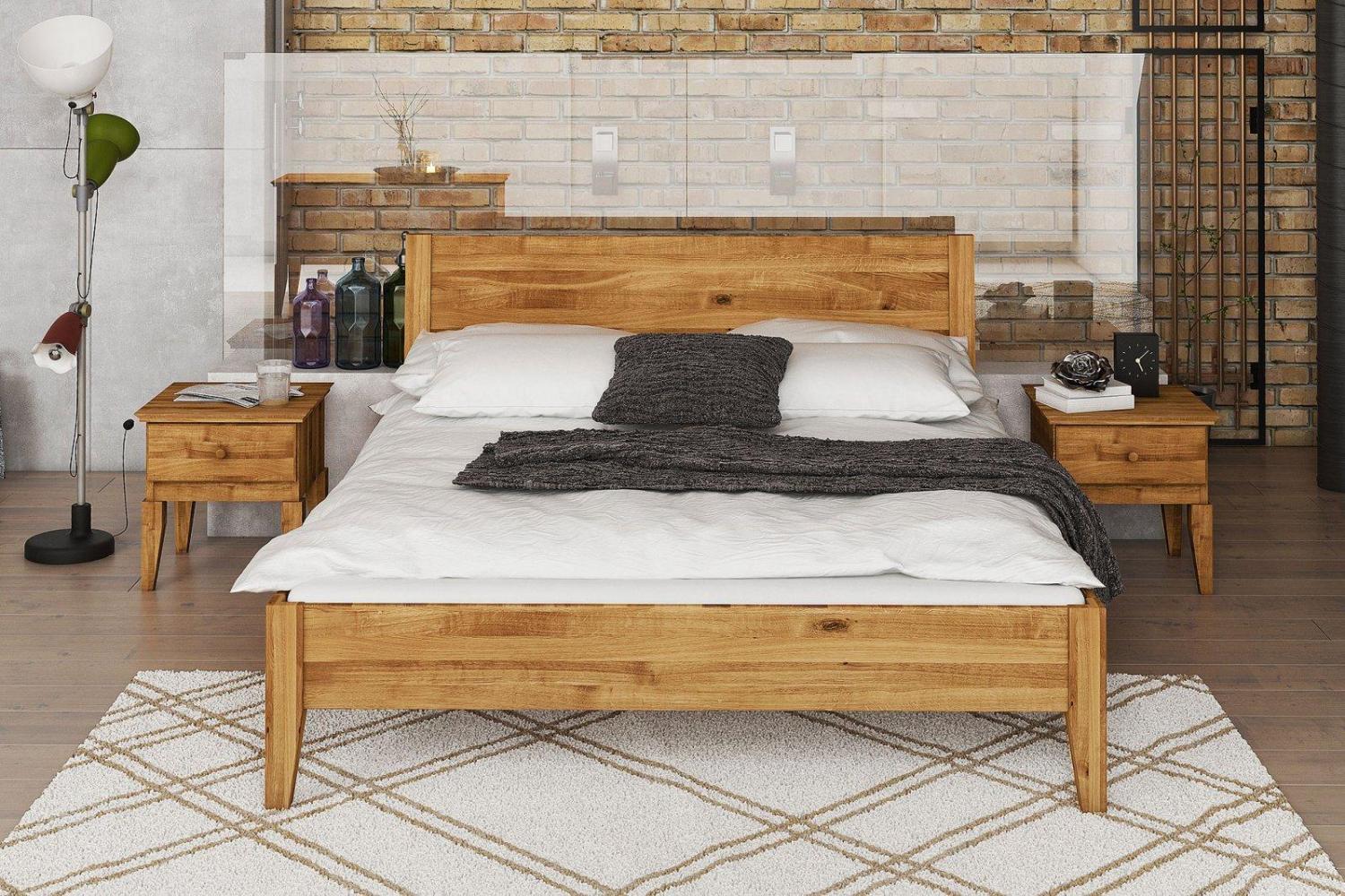 Holzbett Eiche massiv 200x200 Odense Bild 1