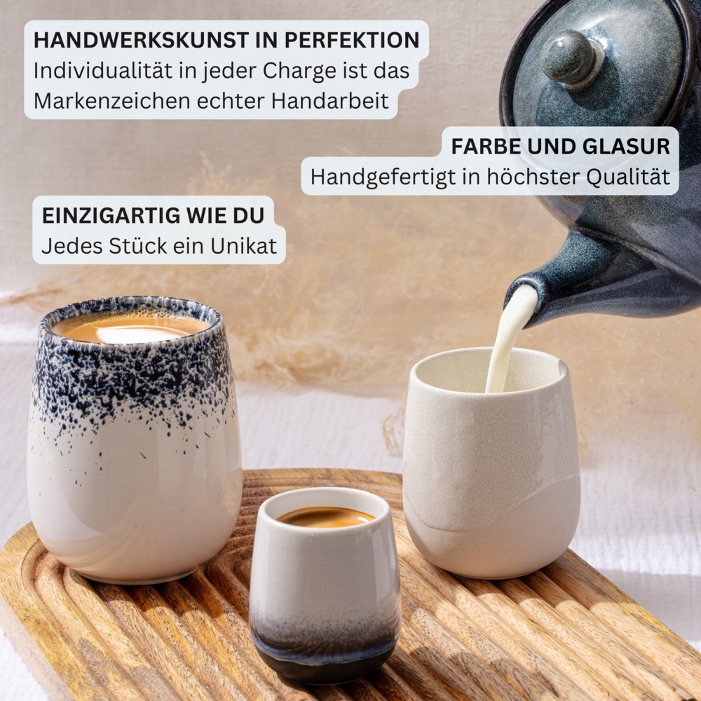 SÄNGER Steingut Kaffeebecher Siena 6 teilig 80 ml Bild 1