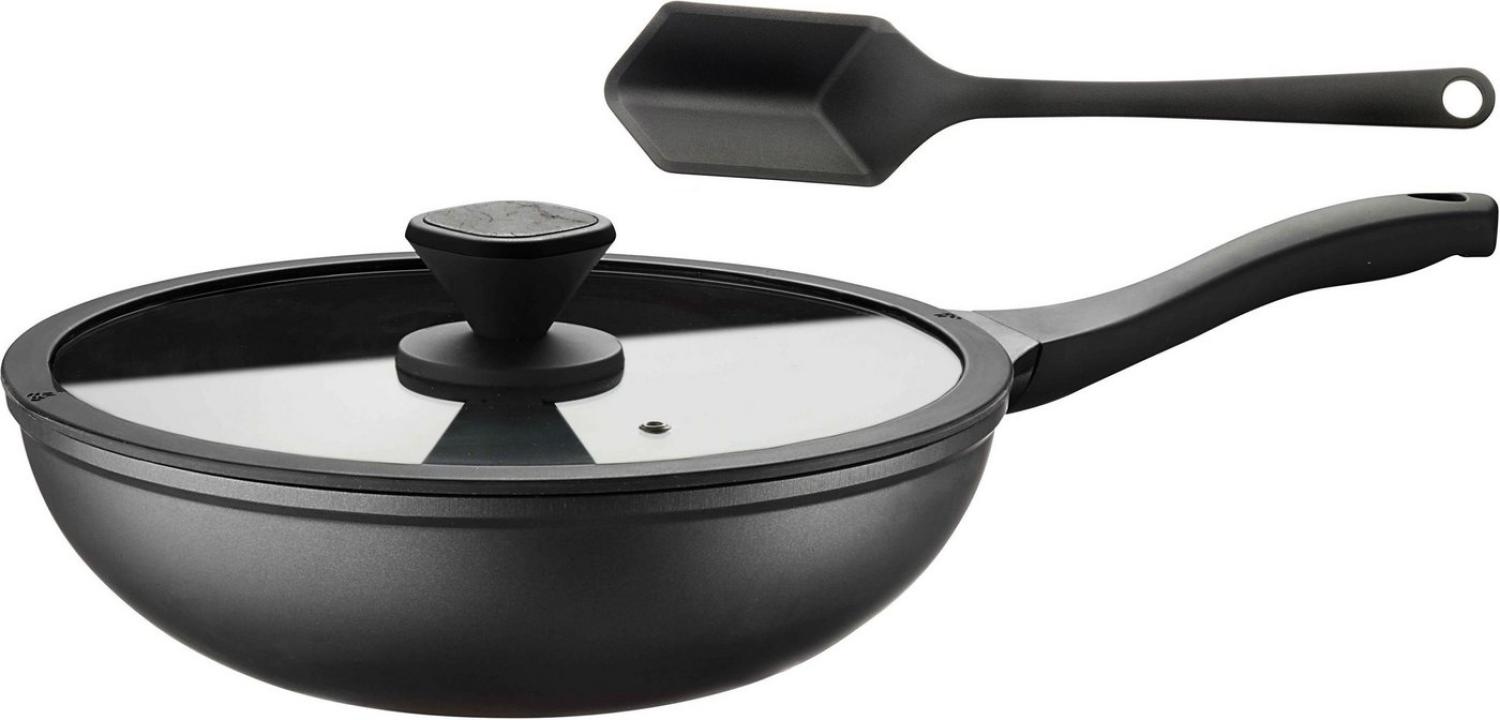 PINTINOX Wok Pro, Aluminium (Set), 3-lagige Antihaftbeschichtung, Induktionsgeeignet, inkl. Woklöffel Bild 1