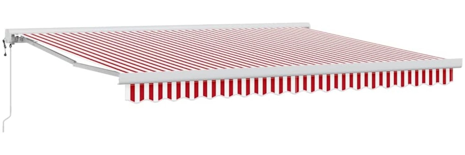vidaXL Einziehbare Markise Rot und Weiß 400 x 300 cm Stoff und Metall 3330555 Bild 1