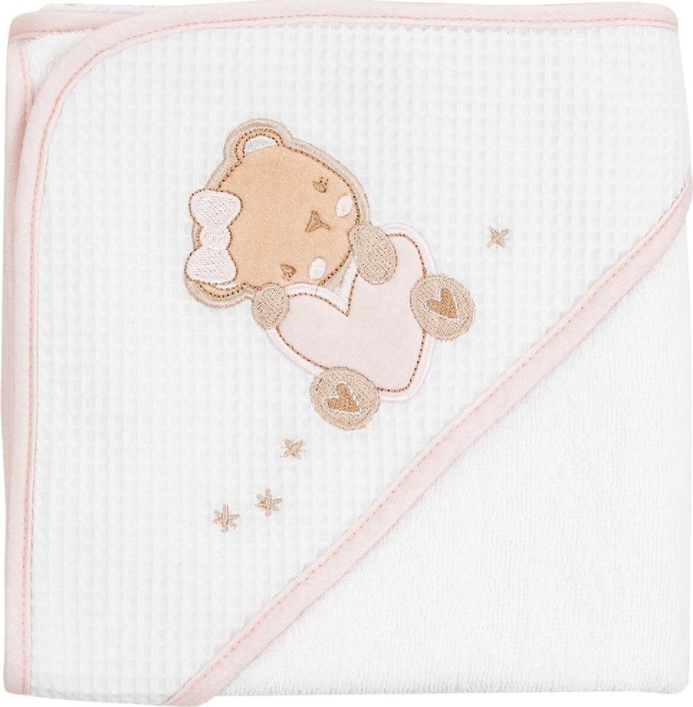 Kikkaboo Kapuzenhandtuch Dream Big 90 x 90 cm Babyhandtuch Tiermotiv Baumwolle rosa Bild 1