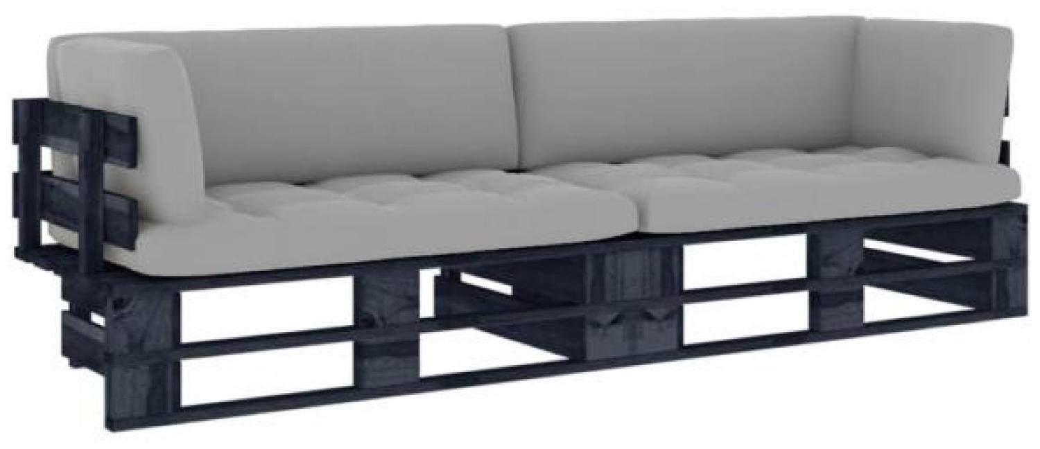 vidaXL 2-Sitzer-Palettensofa Schwarz Imprägniertes Kiefernholz 3066651 Bild 1