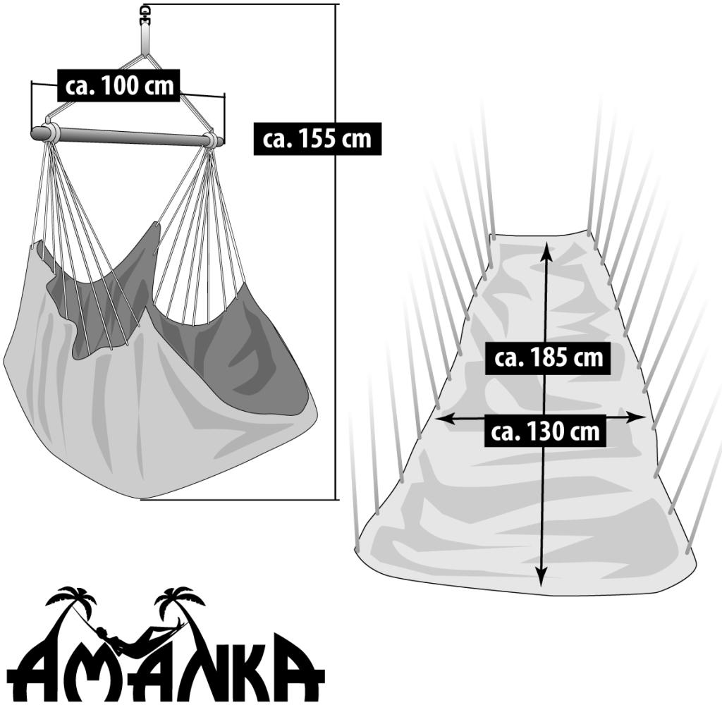 XXL Hängesessel Relaxsessel 185x130cm bis 150kg in Braun Bild 1