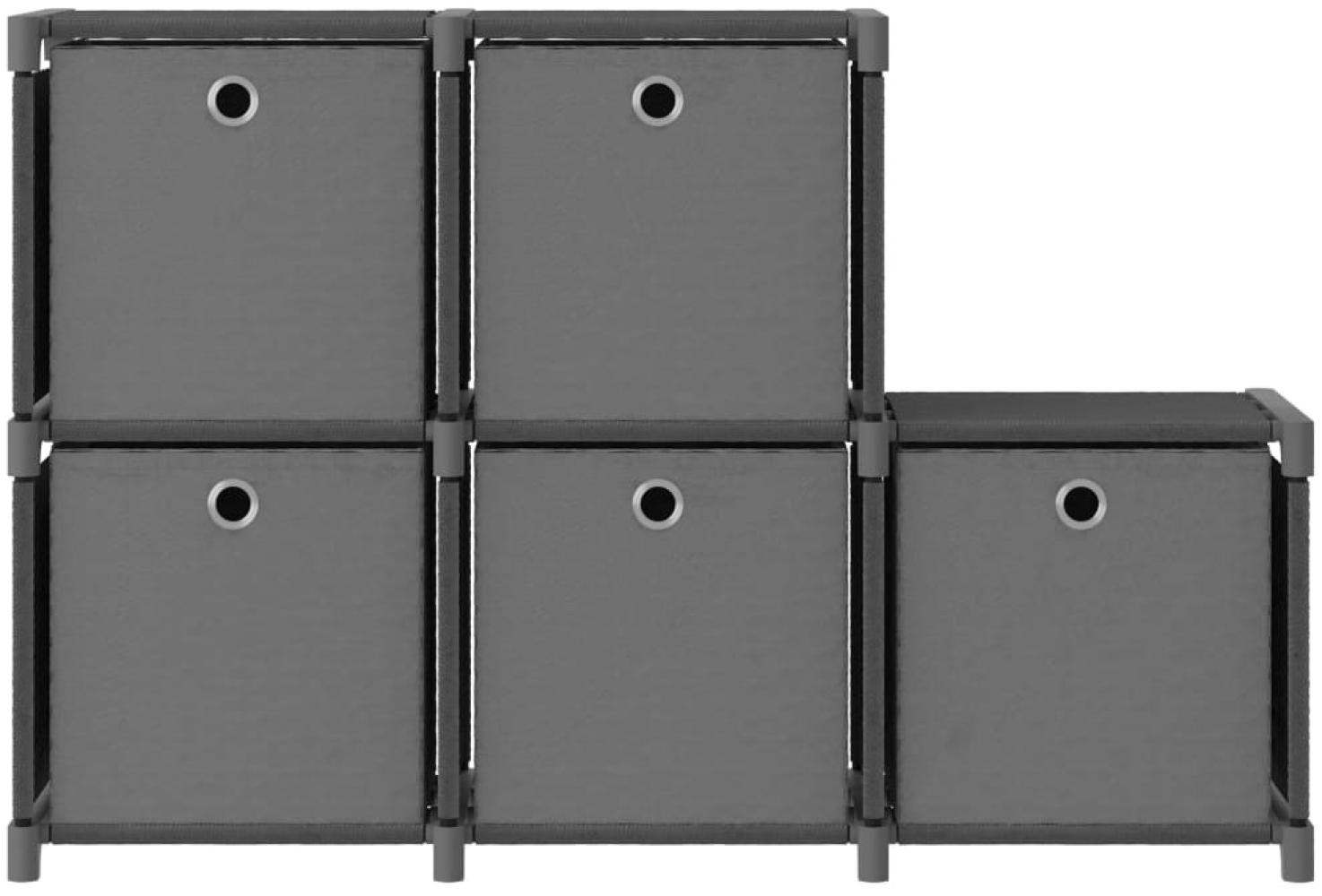 vidaXL Würfel-Regal mit Boxen 5 Fächer Grau 103x30x72,5 cm Stoff 322605 Bild 1
