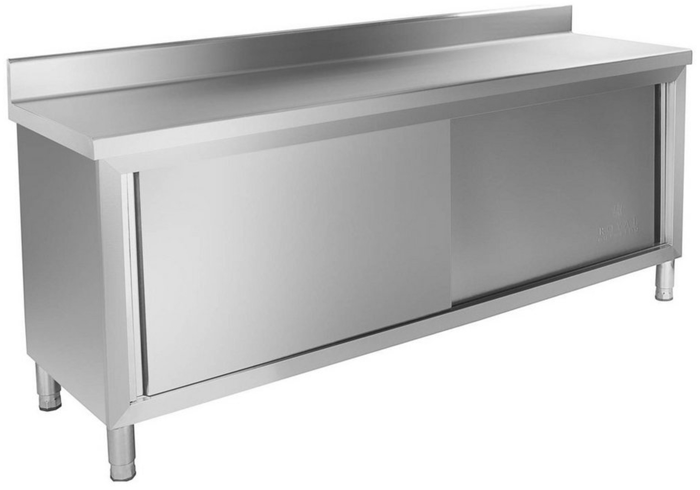 Royal Catering Arbeitstisch Arbeitsschrank Edelstahl Arbeitsplatte Schiebetüren Arbeitstisch 160kg Bild 1