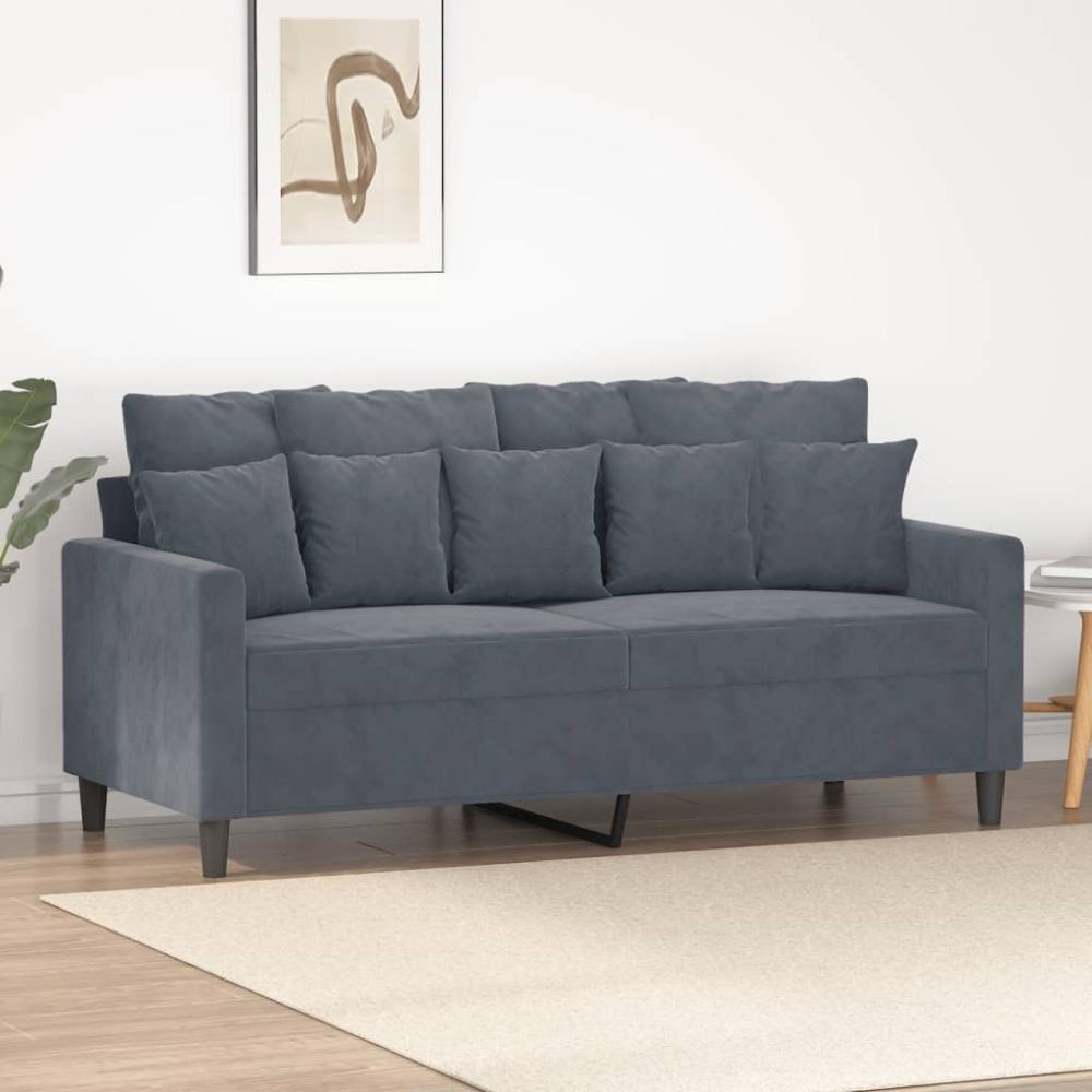 vidaXL 2-Sitzer-Sofa Dunkelgrau 140 cm Samt 359304 Bild 1