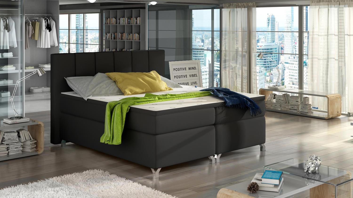 Wohnideebilder Basilio 180X200 Schwarz Boxspringbett BBO_08_1.8 Bild 1