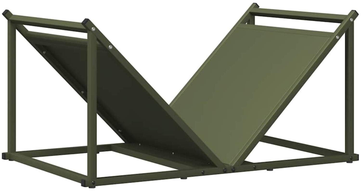 vidaXL Brennholzregal Olivgrün 70x43x34,5 cm Kaltgewalzter Stahl 864176 Bild 1