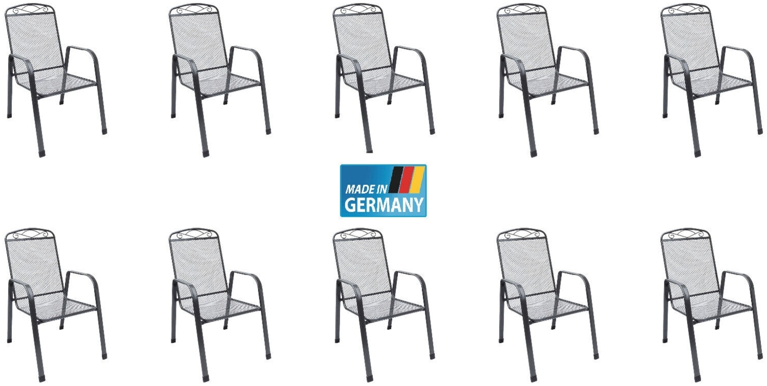 MFG ZINGST 10x Stapelsessel aus Streckmetall Gartenstuhl stapelbar Bild 1