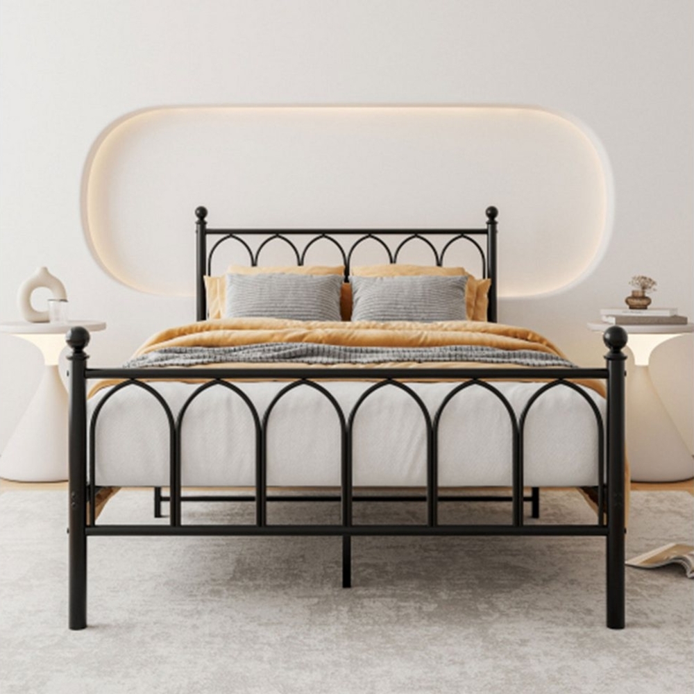 REDOM Metallbett Einzelbett Jugendzimmer mit Lattenrost ohne Martatze (140x200cm ohne Matratze), Zusätzlicher Aufbewahrungsraum, Standard-Einzelbett Bild 1