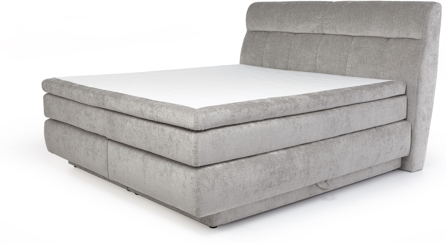Jockenhöfer 'Queen' Boxspringbett, 180x200 cm, Chenille Hellgrau Bild 1