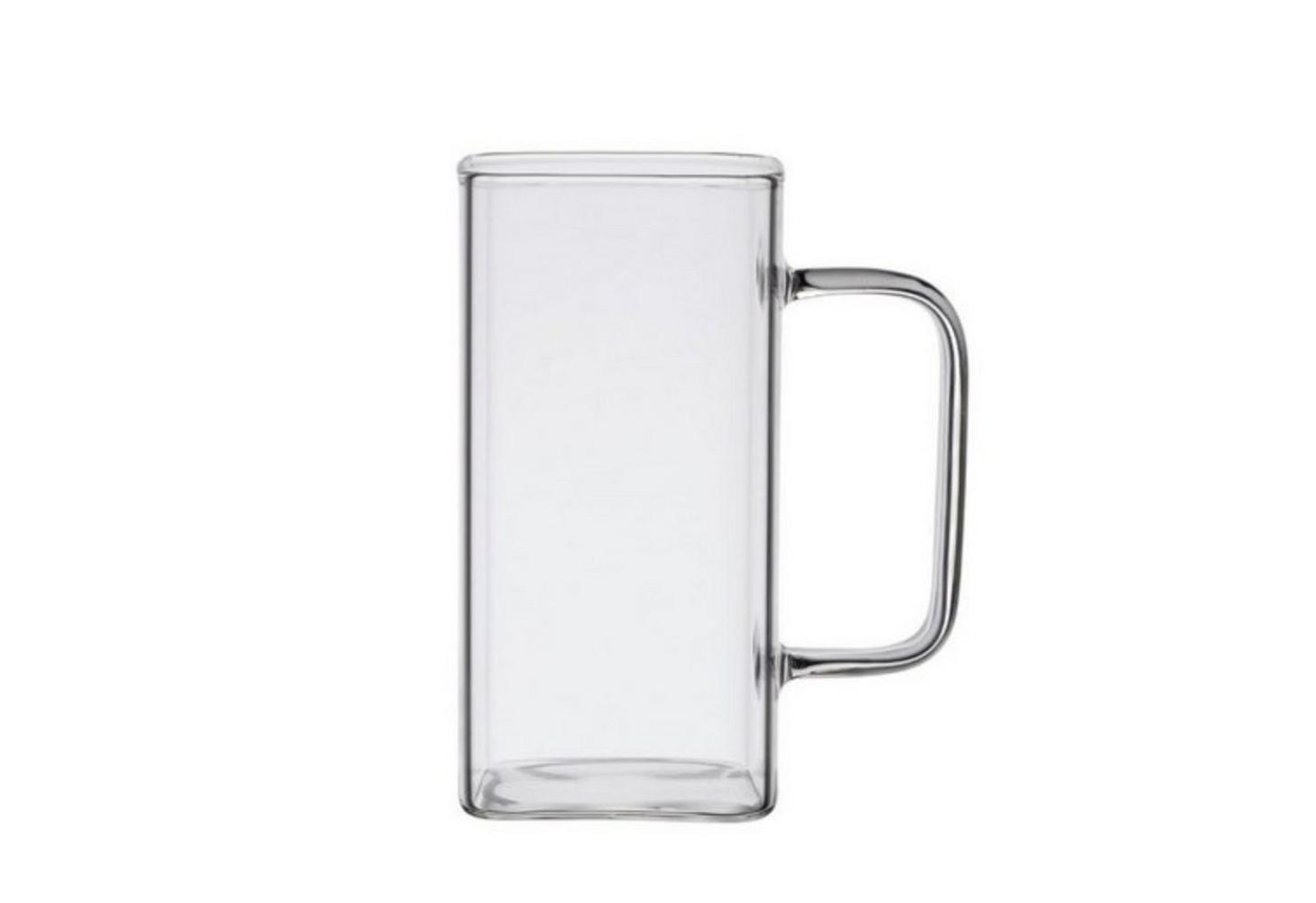 Zoha Latte-Macchiato-Glas Square 2er Set Henkelglas Cocktail 350 ml Heißgetränke Kaffeeglas, Borosilikatglas, Hitzebeständig Latte Macchiato Glas Eiskaffeegläser Bild 1