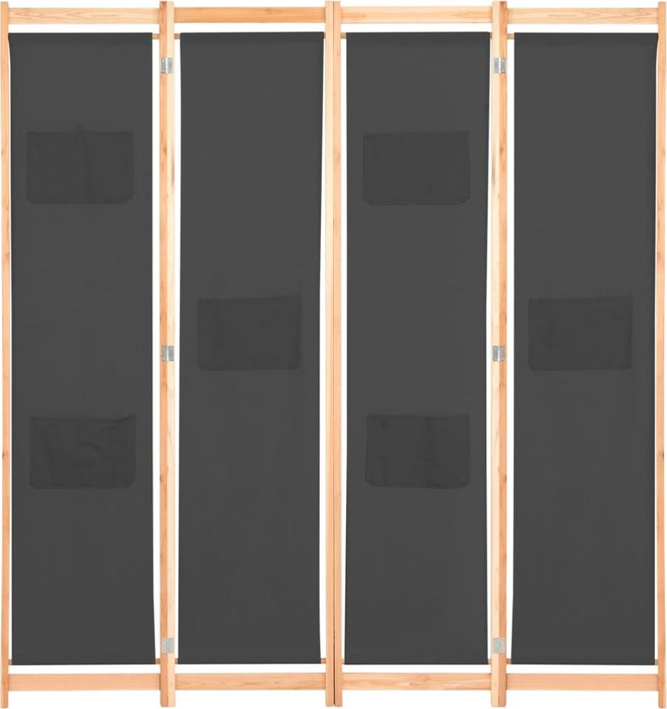 vidaXL 4-teiliger Raumteiler Grau 160 x 170 x 4 cm Stoff 248176 Bild 1