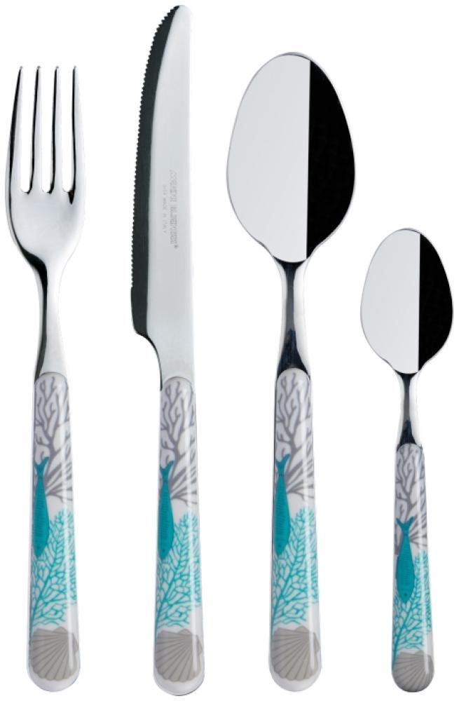 Besteck Set 24 teilig, Edelstahl, Coastal Deep Sea Bild 1